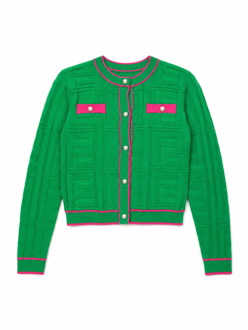 Green and Pink Cardigan