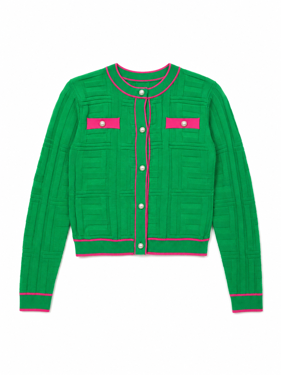 Green and Pink Cardigan