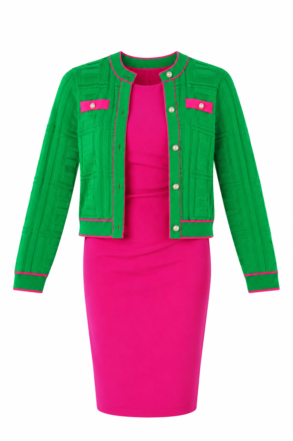 Green and Pink Cardigan