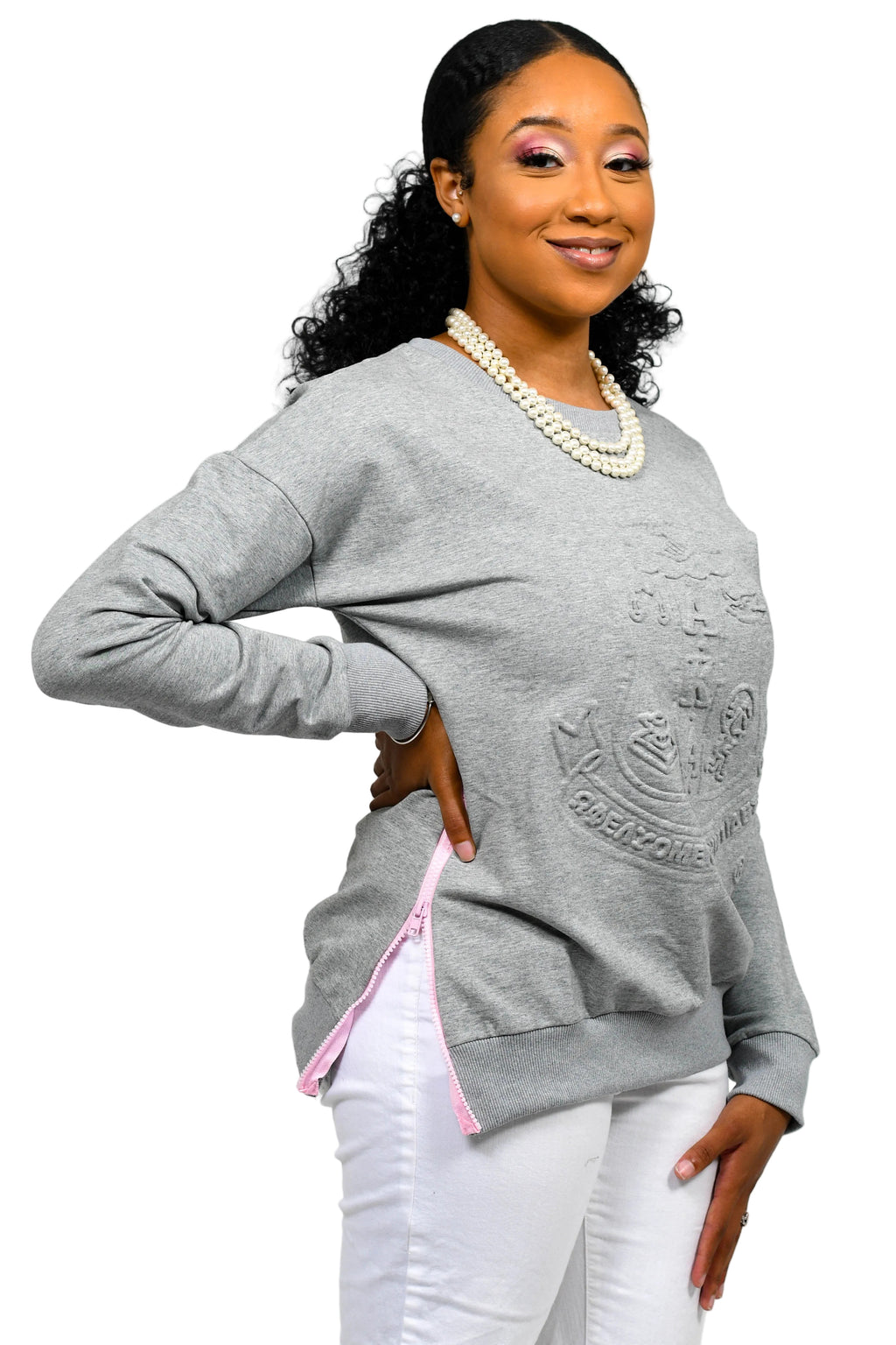 Embossed Side Zip