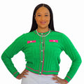 Green and Pink Cardigan