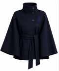 Cape Stand Collar Button Belt Trench Coat