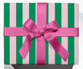 Green/Pink Stripe Wrapping Paper - Single Sheets